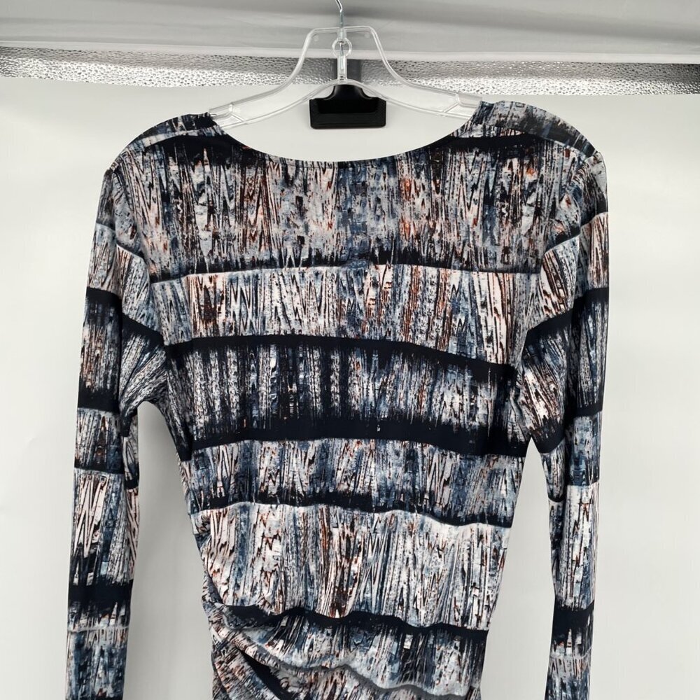 BCBG MAXAZIRA Ruched Bodycon Dress Twisted Front Long Sleeve Size Small - Picture 6 of 8